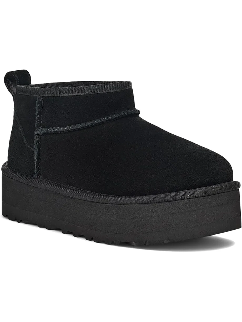 Ботинки UGG Kids Classic Ultra Mini Platform (Little Kid/Big Kid) — изображение 1 из 3, черный