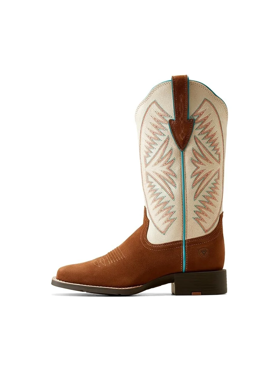 Сапоги женские Ariat Round Up Ruidoso ковбойские с вышивкой — изображение 3 из 4, бежевый
