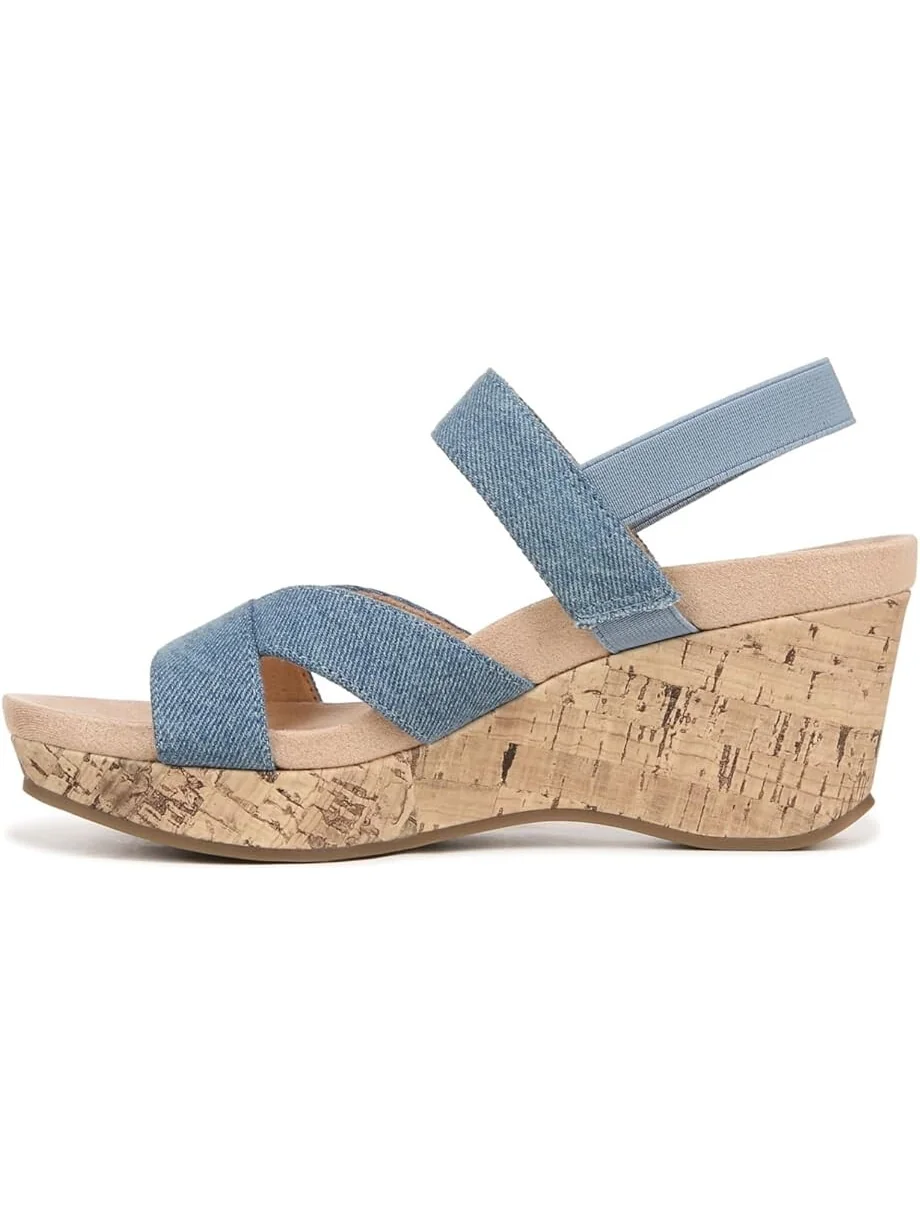 Сандалии LifeStride Danita Strappy Wedge — изображение 4 из 4, джинсовый синий синий
