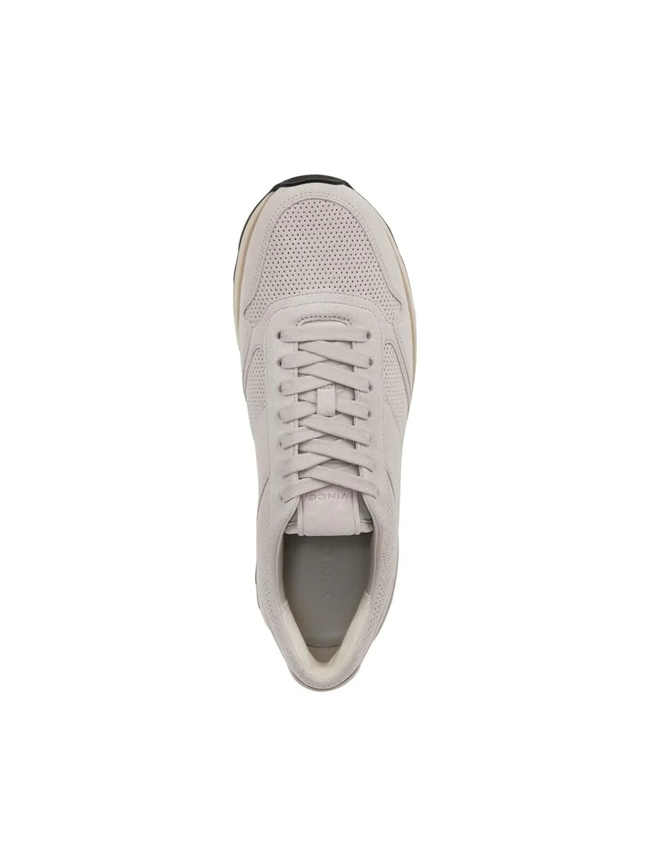Кроссовки Vince Edric Perforated Lace-Up Sneakers, цвет Horchata Suede — изображение 2 из 4