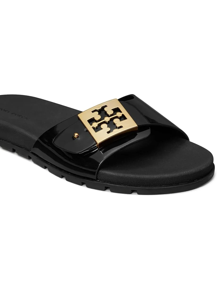 Сандалии Tory Burch Buckle Slide — изображение 4 из 4, черный/золотистый/черный