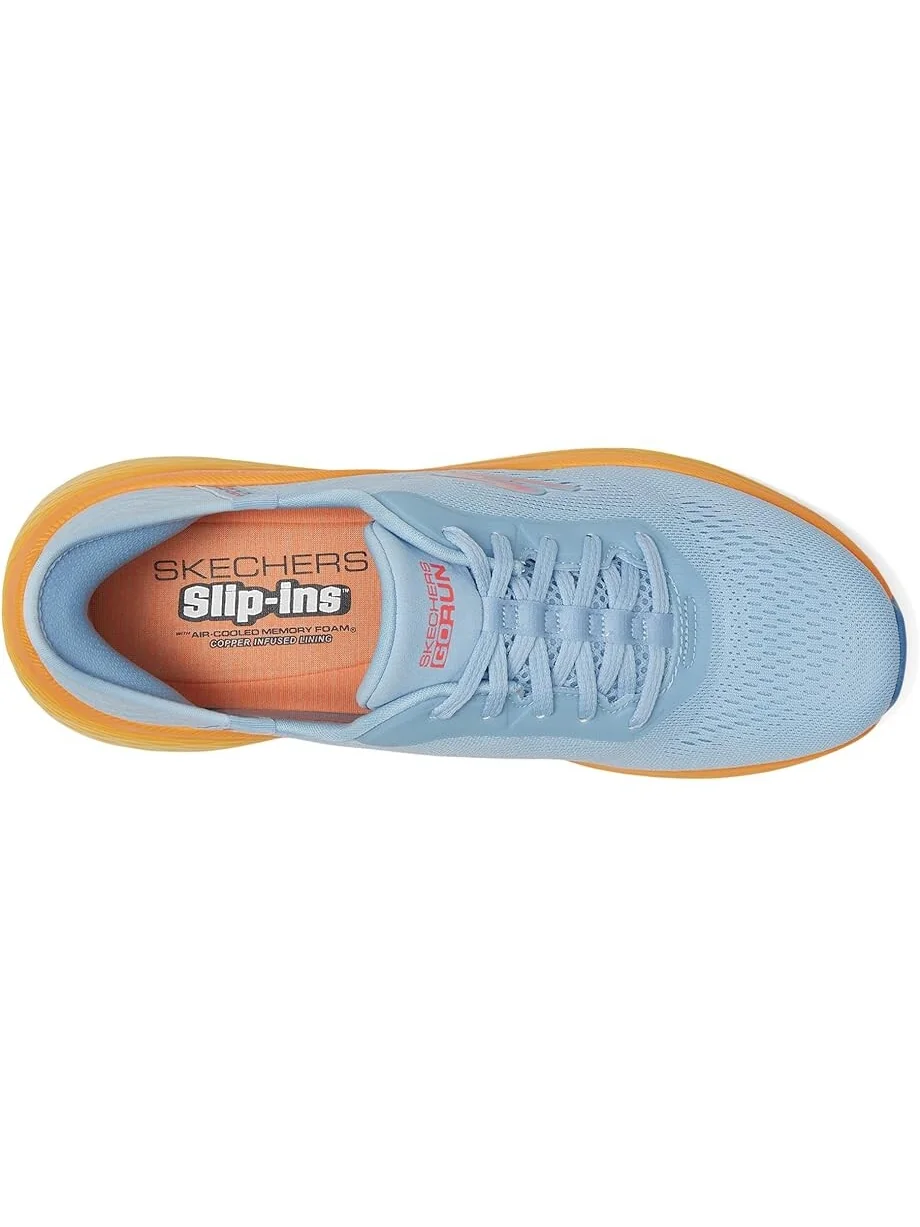 Кроссовки SKECHERS Max Cushioning Elite 2.0 Solace Hands Free Slip-Ins — изображение 2 из 4, синий/оранжевый