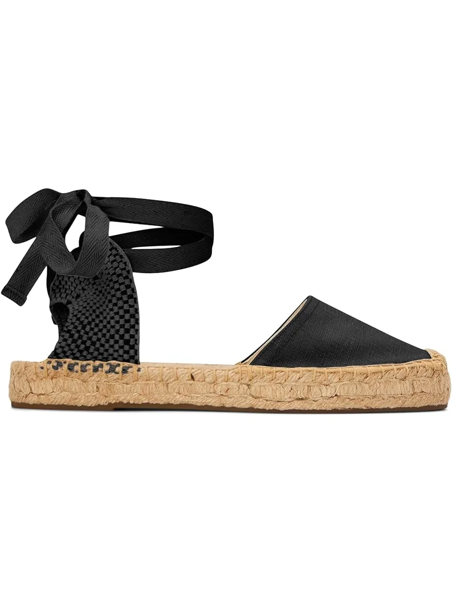 Туфли на плоской подошве Soludos Lauren Lace Up Espadrille — изображение 3 из 3, черный