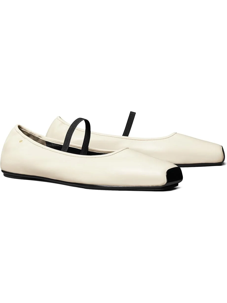 Туфли на плоской подошве Tory Burch Mary Jane Ballet — изображение 1 из 4, слоновая кость/черный