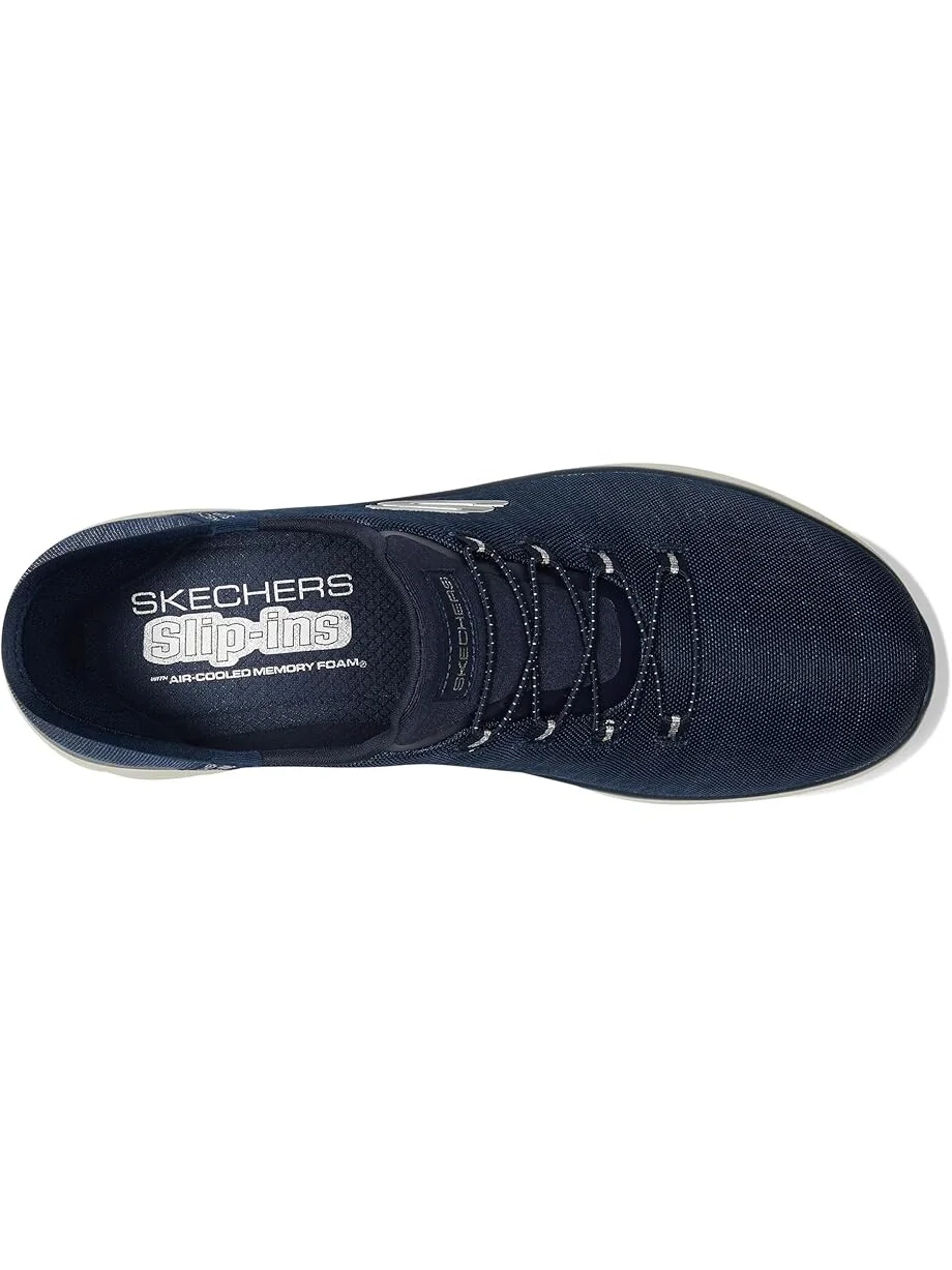 Кроссовки SKECHERS Summits-Classy Night Hands Free Slip-Ins — изображение 2 из 4, темно-синий/серебристый