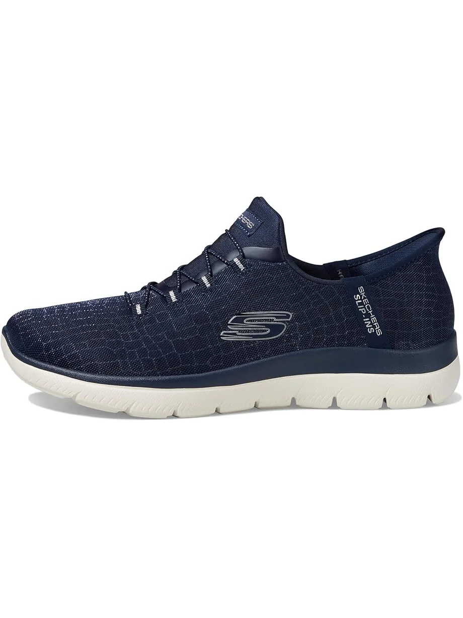 Кроссовки SKECHERS Summits-Classy Night Hands Free Slip-Ins — изображение 4 из 4, темно-синий/серебристый