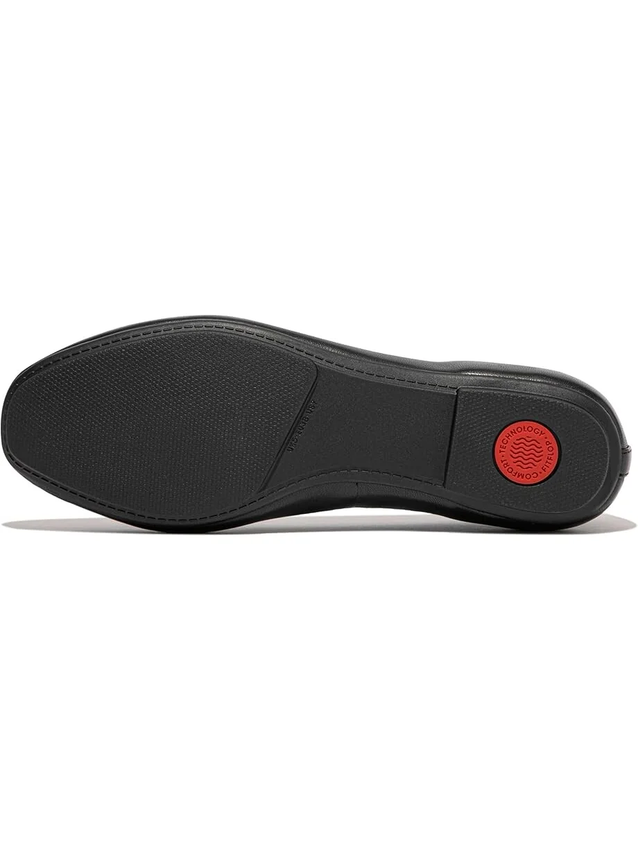Туфли на плоской подошве FitFlop Delicato Bow Soft Leather Ballerinas — изображение 3 из 4, черный
