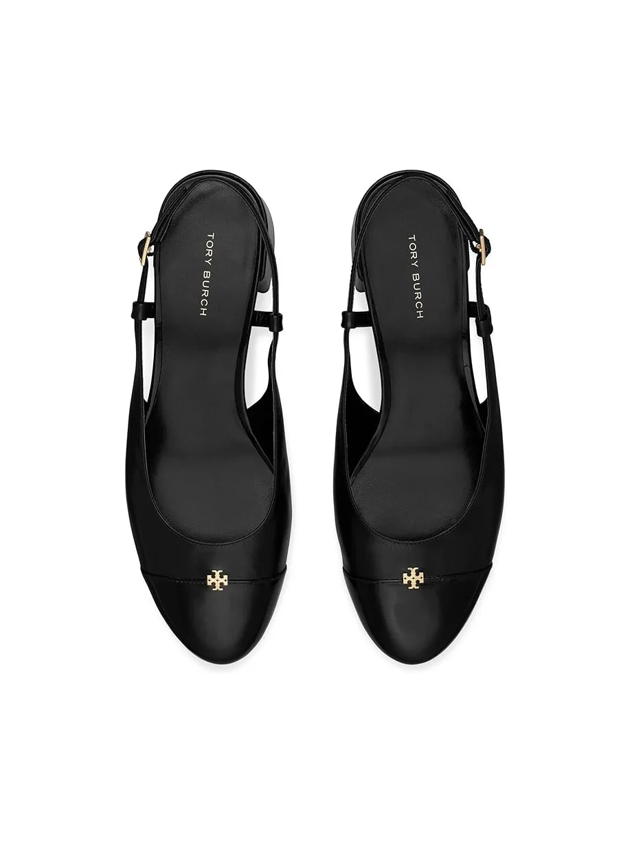 Туфли Tory Burch Cap-Toe Slingback 45mm — изображение 2 из 4, черный/черный