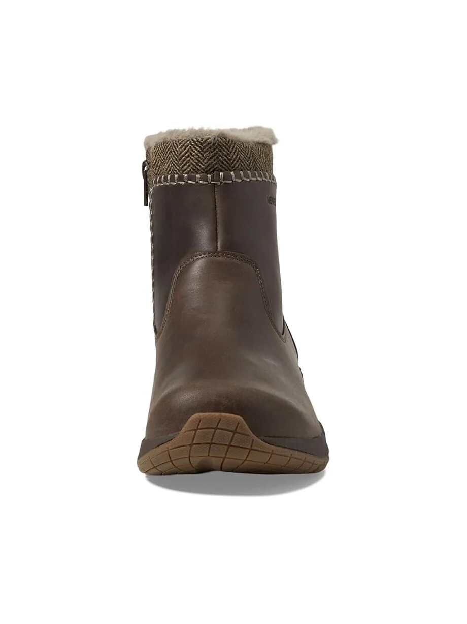 Ботинки женские Merrell Encore Ice 5 Mid Zip зимние с мехом — изображение 2 из 4, коричневый