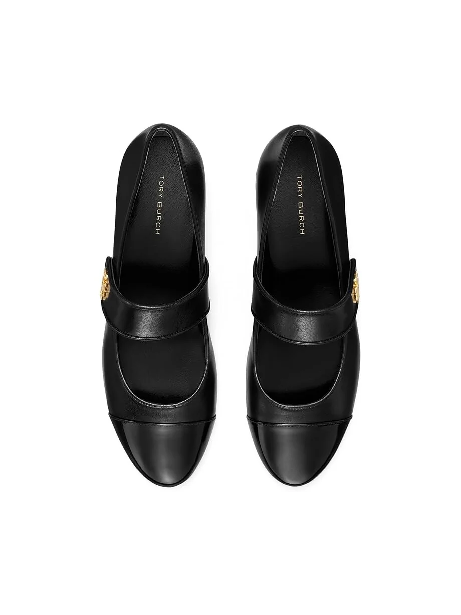 Туфли на плоской подошве Tory Burch Cap-Toe Mary Jane Heel Ballet 25mm — изображение 2 из 4, черный/черный