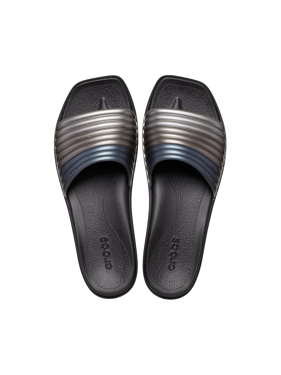 Сандалии Crocs Miami Slide Sandals — изображение 2 из 4, металлик черный