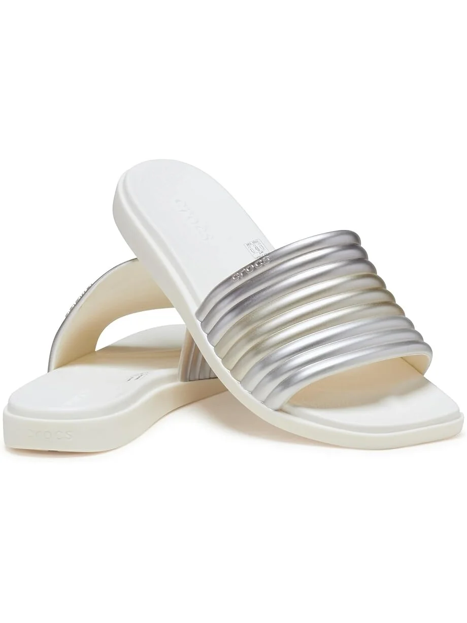 Сандалии Crocs Miami Slide Sandals, цвет Metallic Chalk