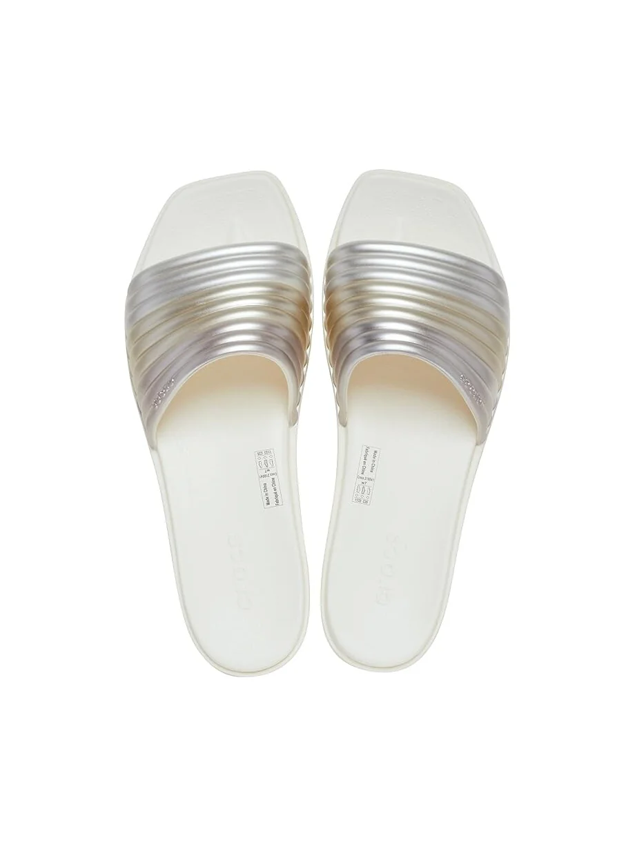 Сандалии Crocs Miami Slide Sandals, цвет Metallic Chalk — изображение 2 из 4