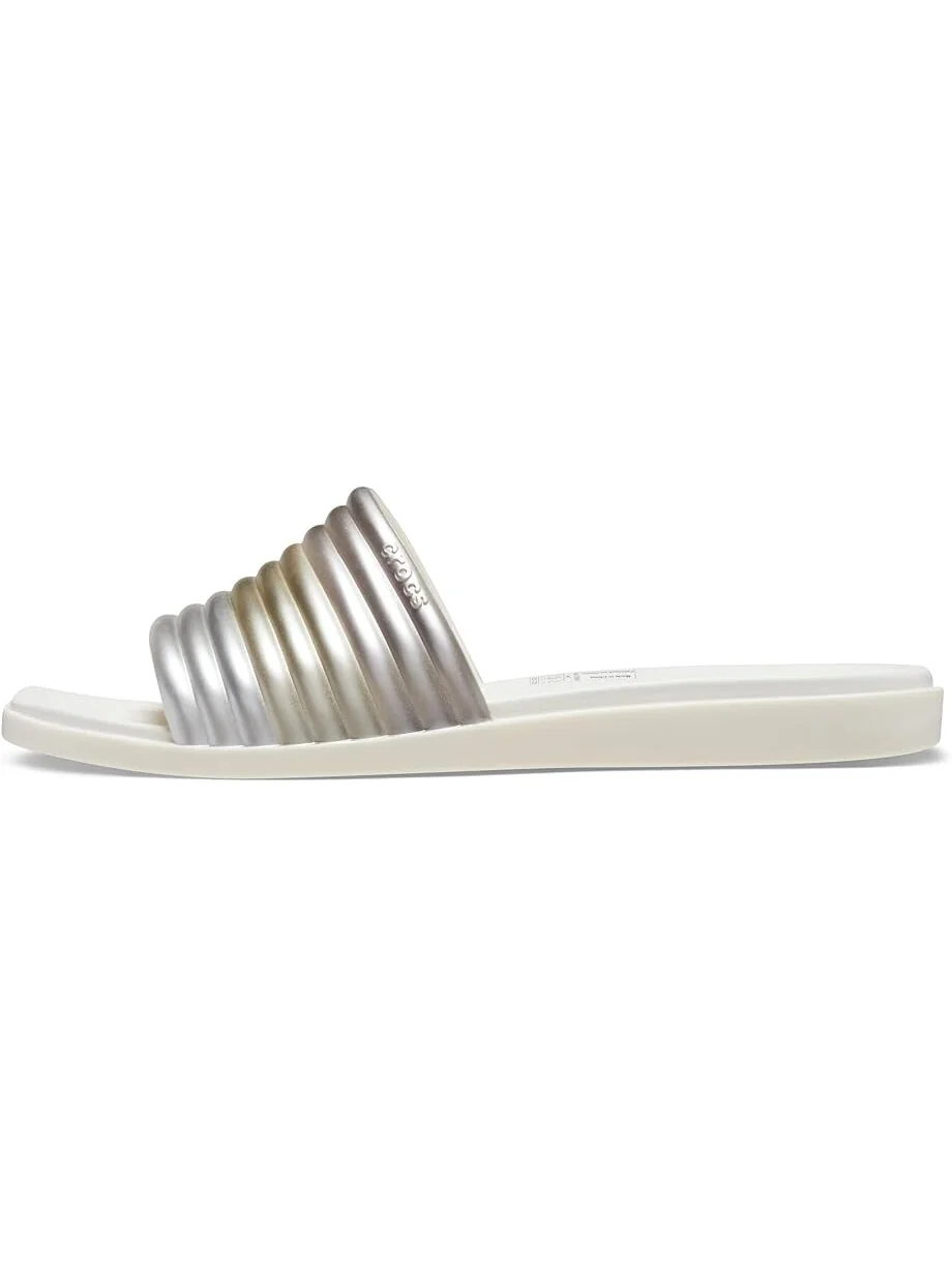 Сандалии Crocs Miami Slide Sandals, цвет Metallic Chalk — изображение 4 из 4