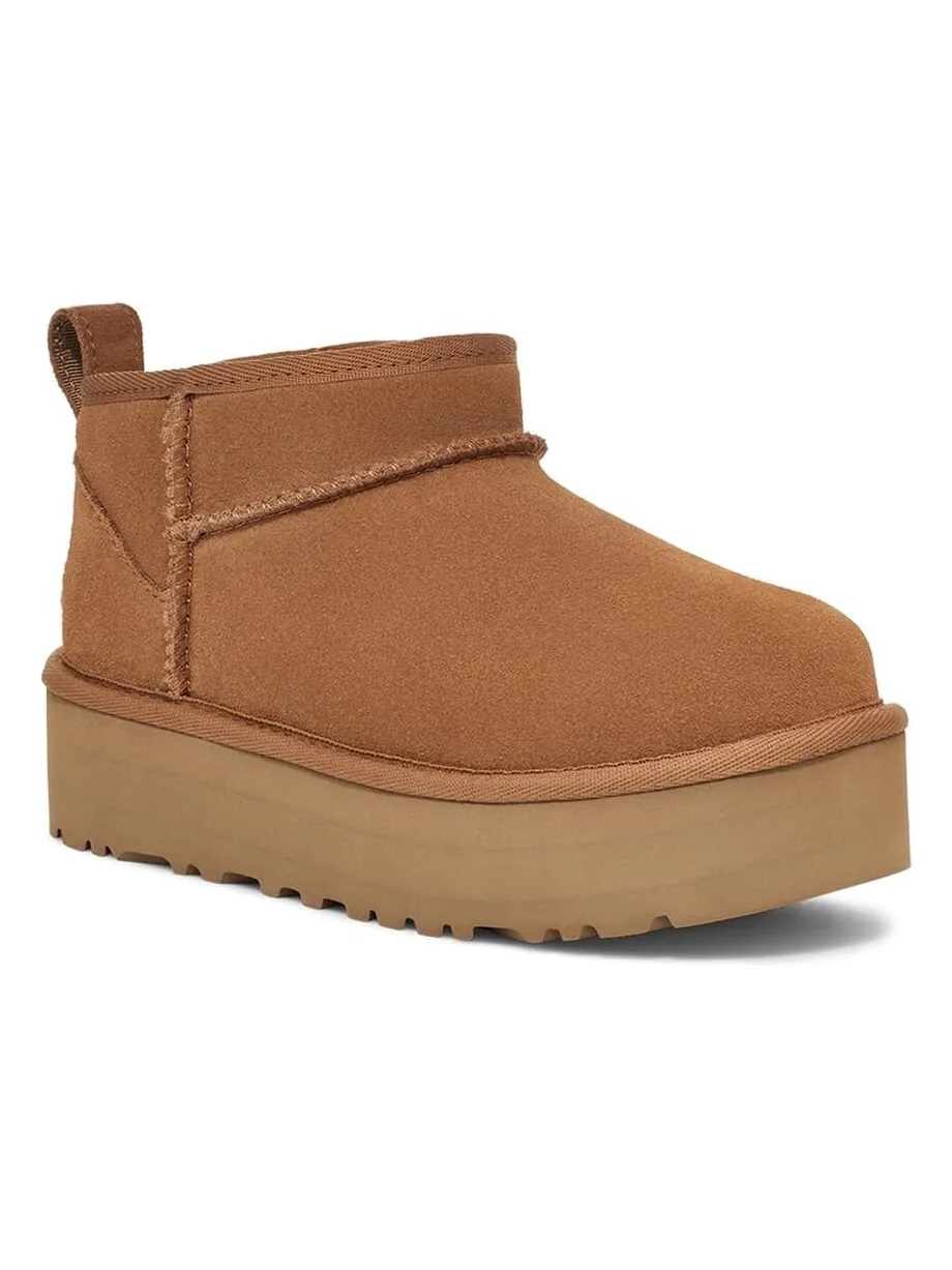 Ботинки UGG Kids Classic Ultra Mini Platform (Little Kid/Big Kid) — изображение 1 из 4, орех