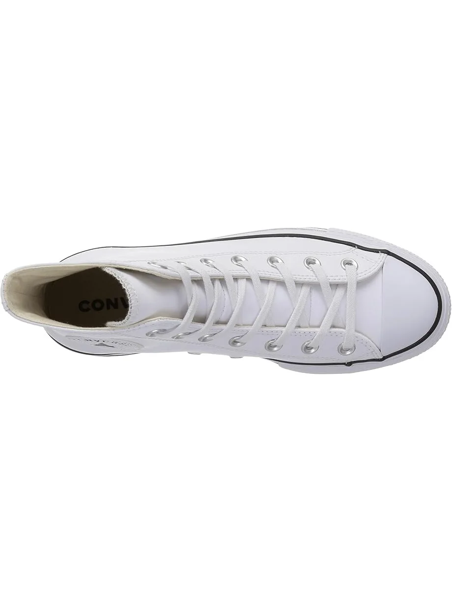 Кроссовки Converse Chuck Taylor All Star High Top Platform Leather Sneaker — изображение 2 из 7, белый/черный/белый