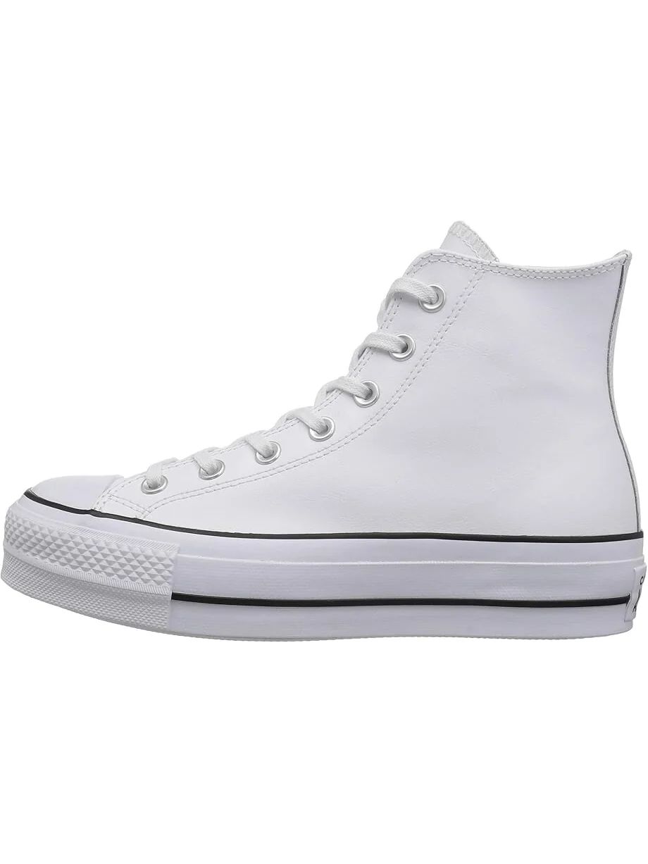 Кроссовки Converse Chuck Taylor All Star High Top Platform Leather Sneaker — изображение 4 из 7, белый/черный/белый