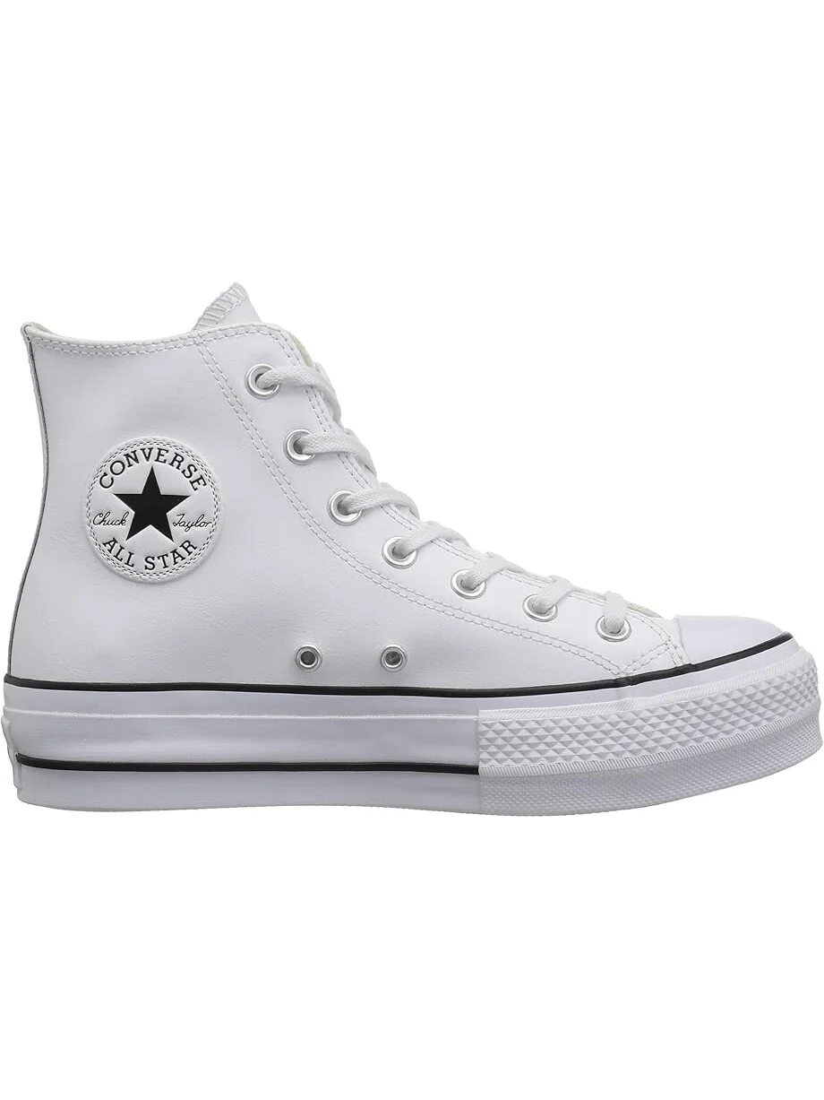 Кроссовки Converse Chuck Taylor All Star High Top Platform Leather Sneaker — изображение 6 из 7, белый/черный/белый