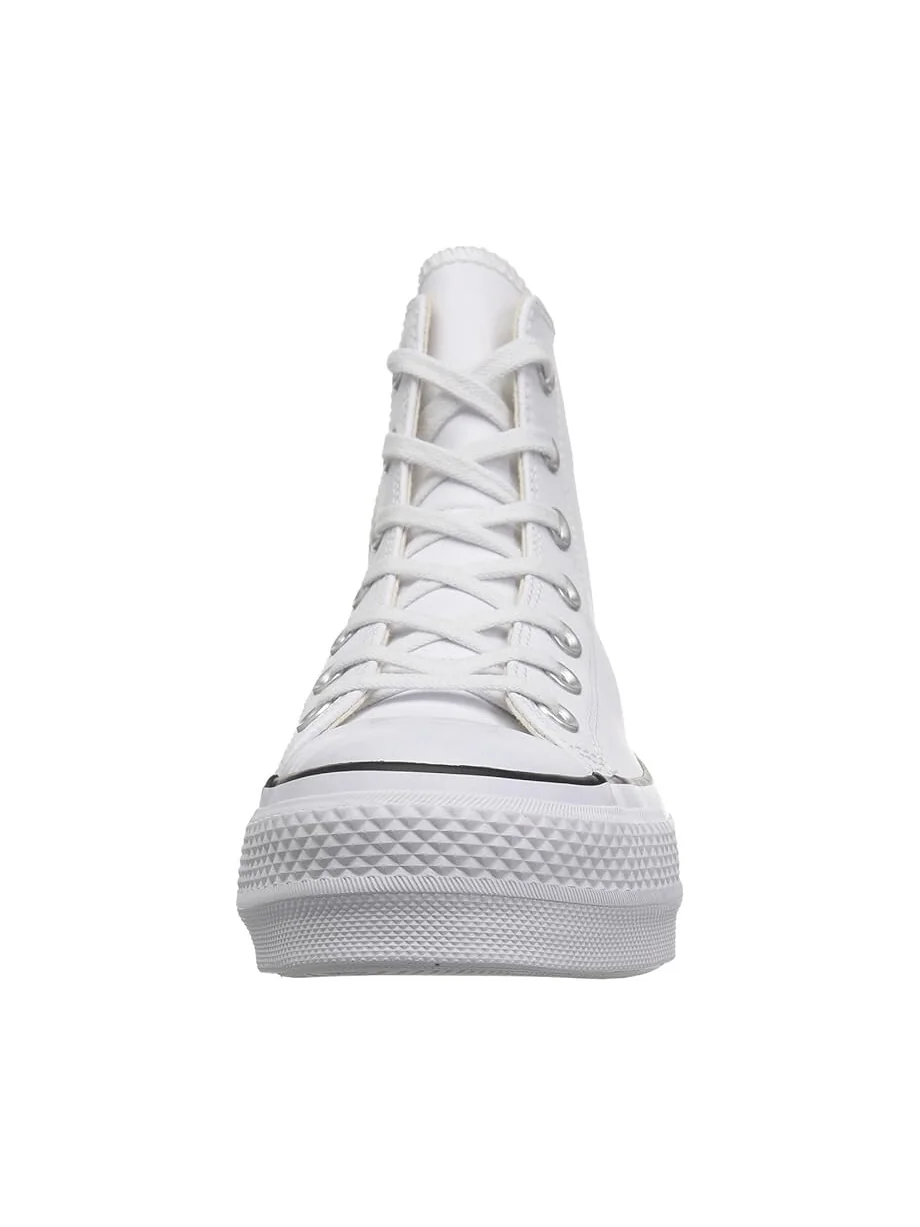Кроссовки Converse Chuck Taylor All Star High Top Platform Leather Sneaker — изображение 7 из 7, белый/черный/белый