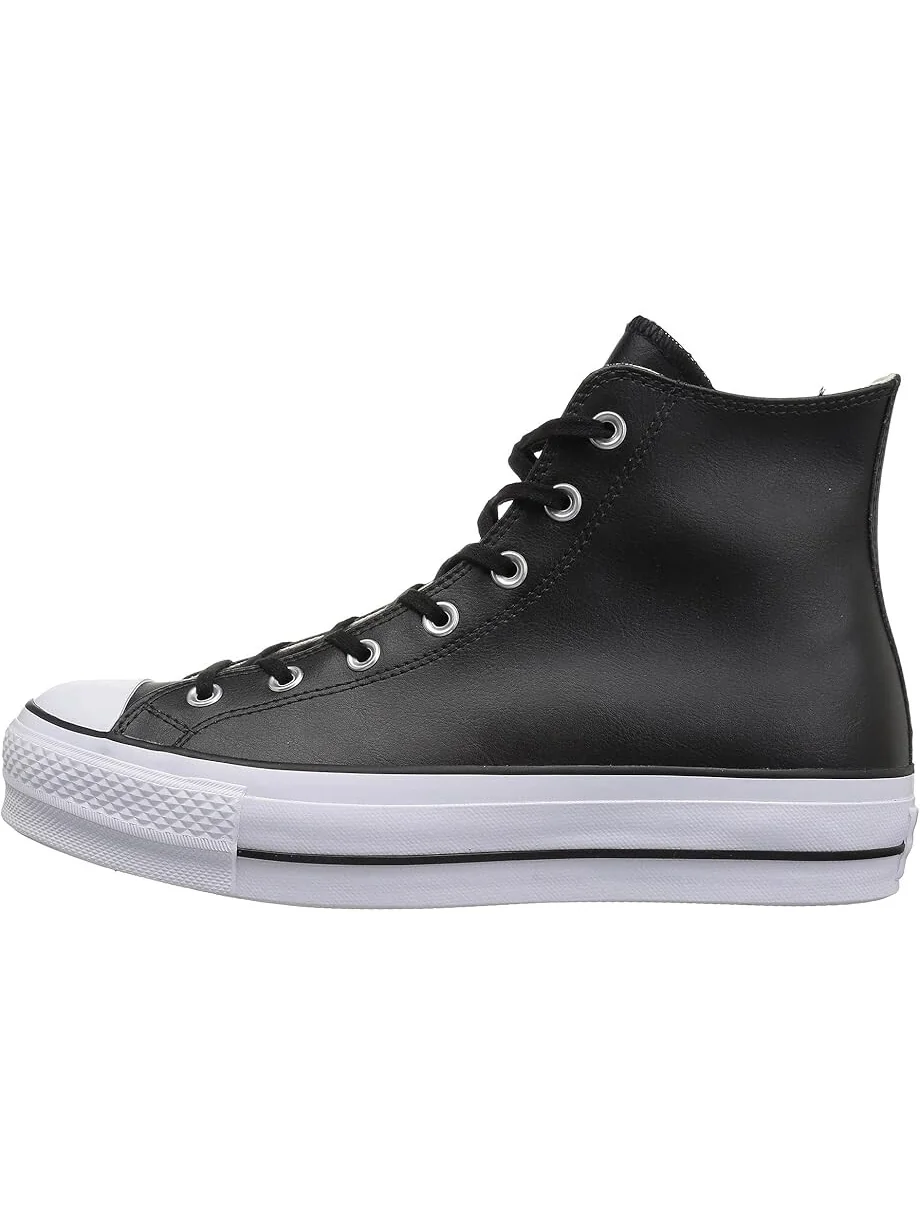 Кроссовки Converse Chuck Taylor All Star High Top Platform Leather Sneaker — изображение 4 из 7, черный/черный/белый