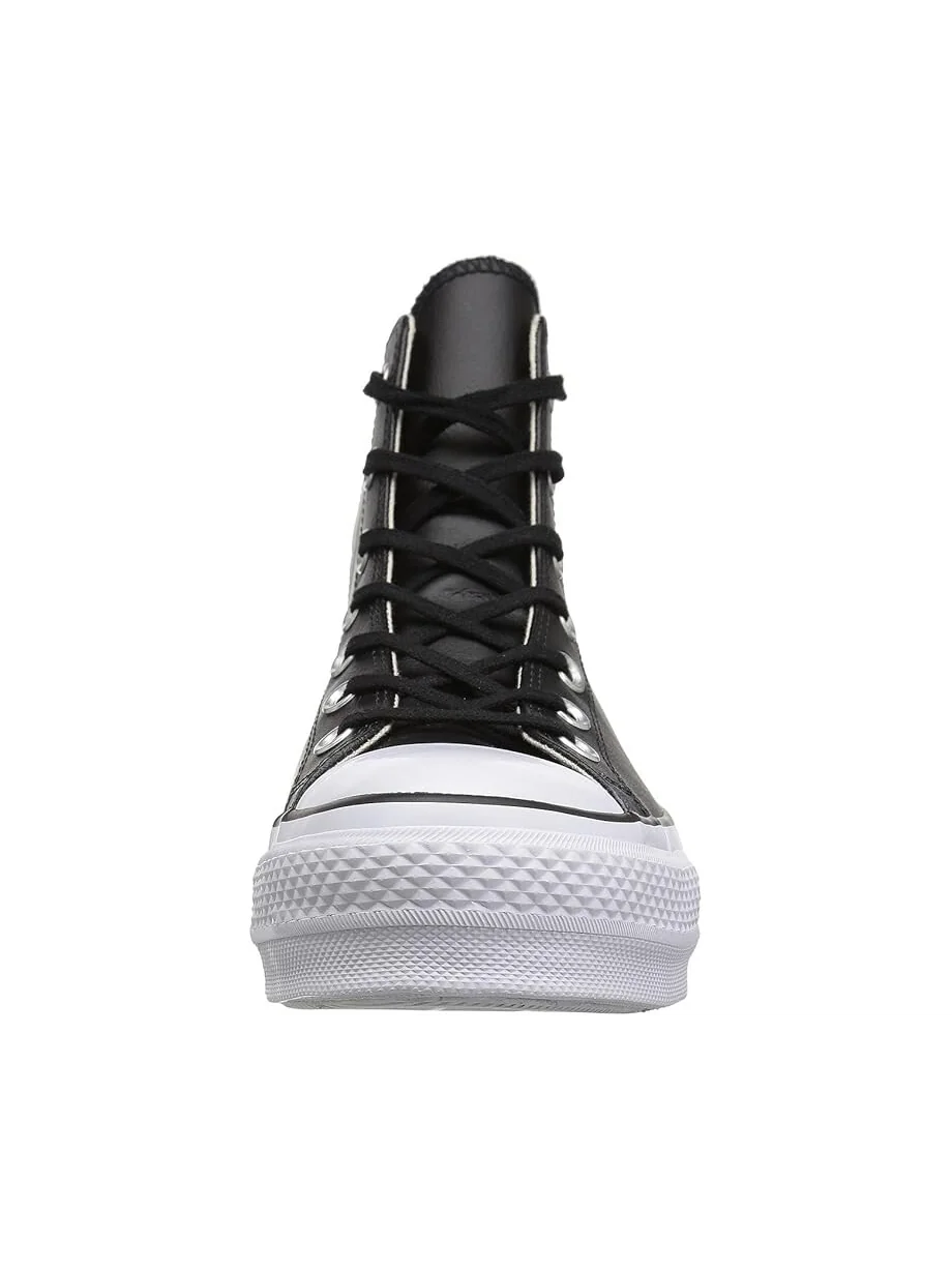 Кроссовки Converse Chuck Taylor All Star High Top Platform Leather Sneaker — изображение 7 из 7, черный/черный/белый