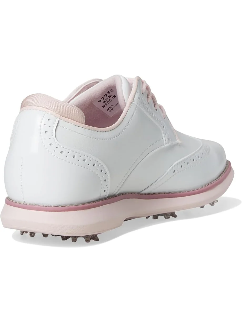 Кроссовки FootJoy Traditions Shield Tip Golf Shoes — изображение 5 из 7, белый/белый/розовый
