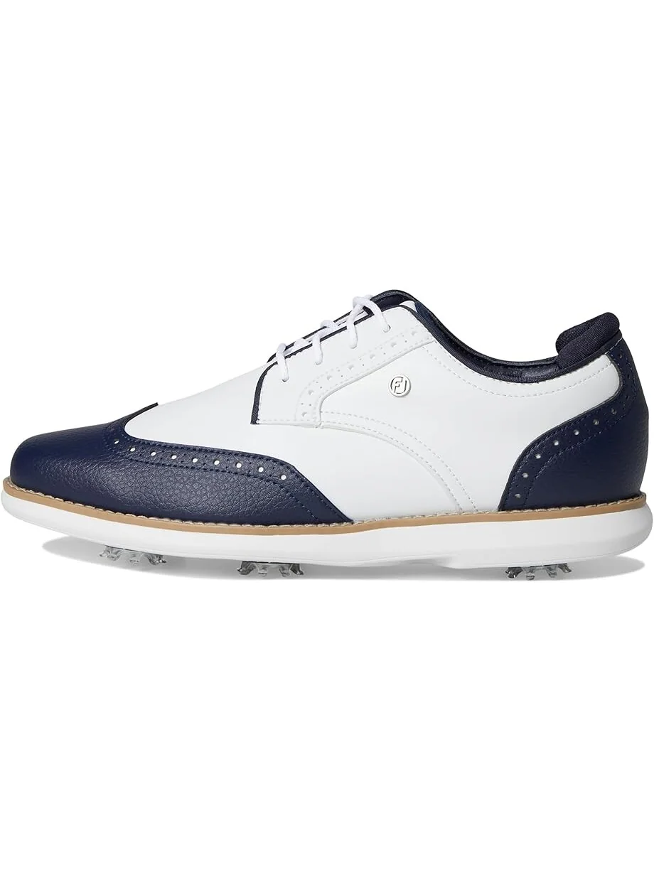 Кроссовки FootJoy Traditions Shield Tip Golf Shoes — изображение 4 из 7, белый/темно-синий/белый