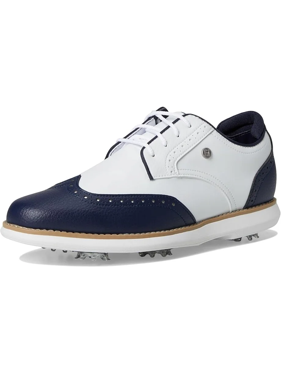 Кроссовки FootJoy Traditions Shield Tip Golf Shoes — изображение 7 из 7, белый/темно-синий/белый