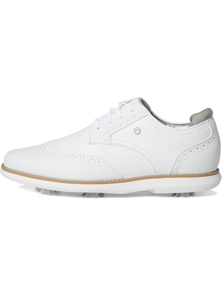 Кроссовки FootJoy Traditions Shield Tip Golf Shoes — изображение 4 из 7, белый/белый/белый