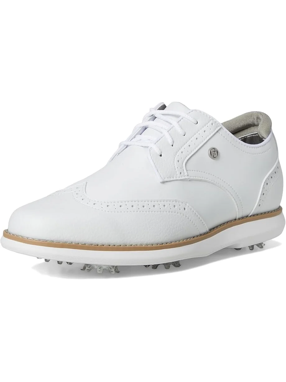 Кроссовки FootJoy Traditions Shield Tip Golf Shoes — изображение 7 из 7, белый/белый/белый
