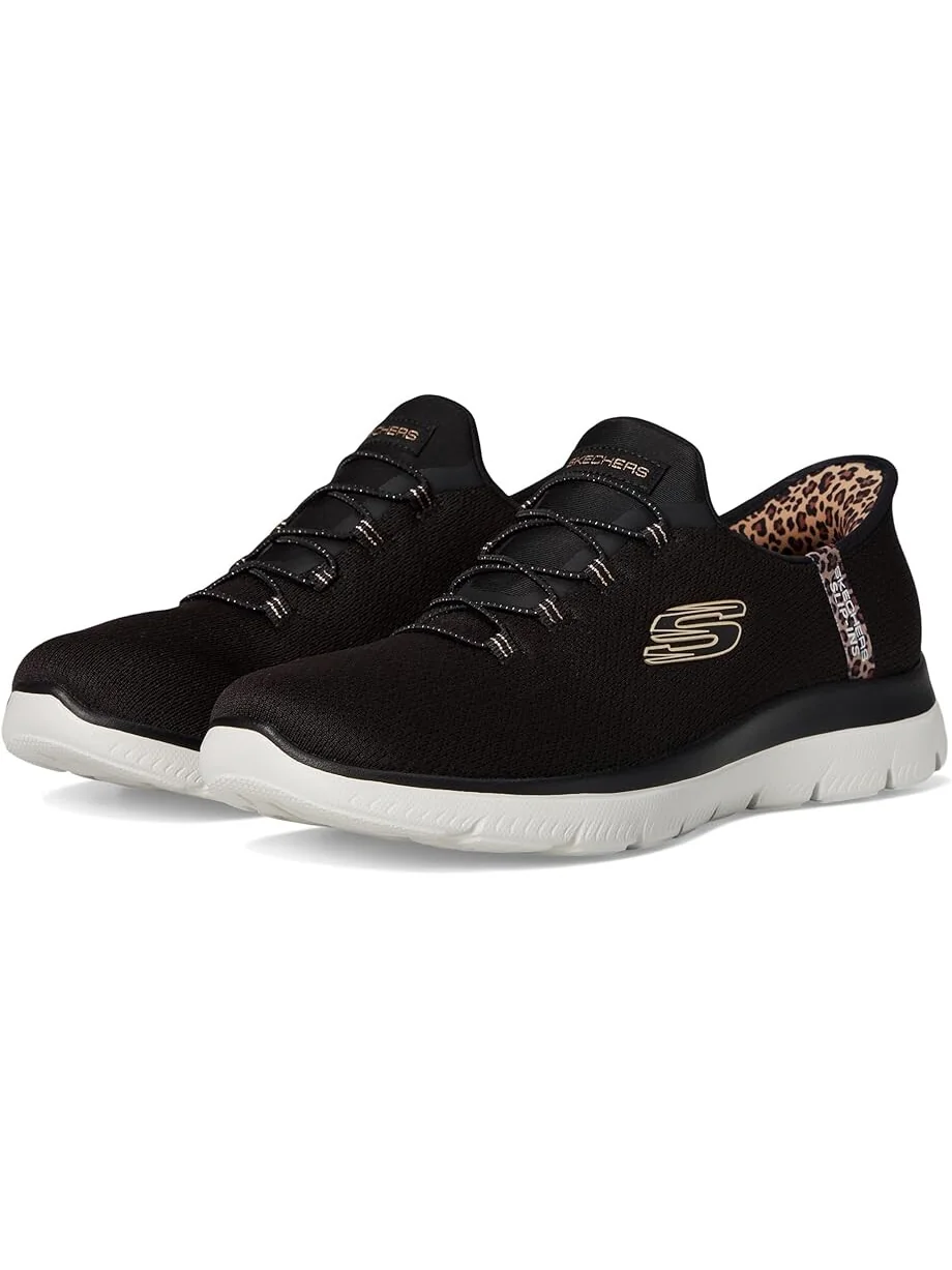 Кроссовки SKECHERS Summits Leopard Chic Hands Free Slip-INS — изображение 1 из 7, черный мульти