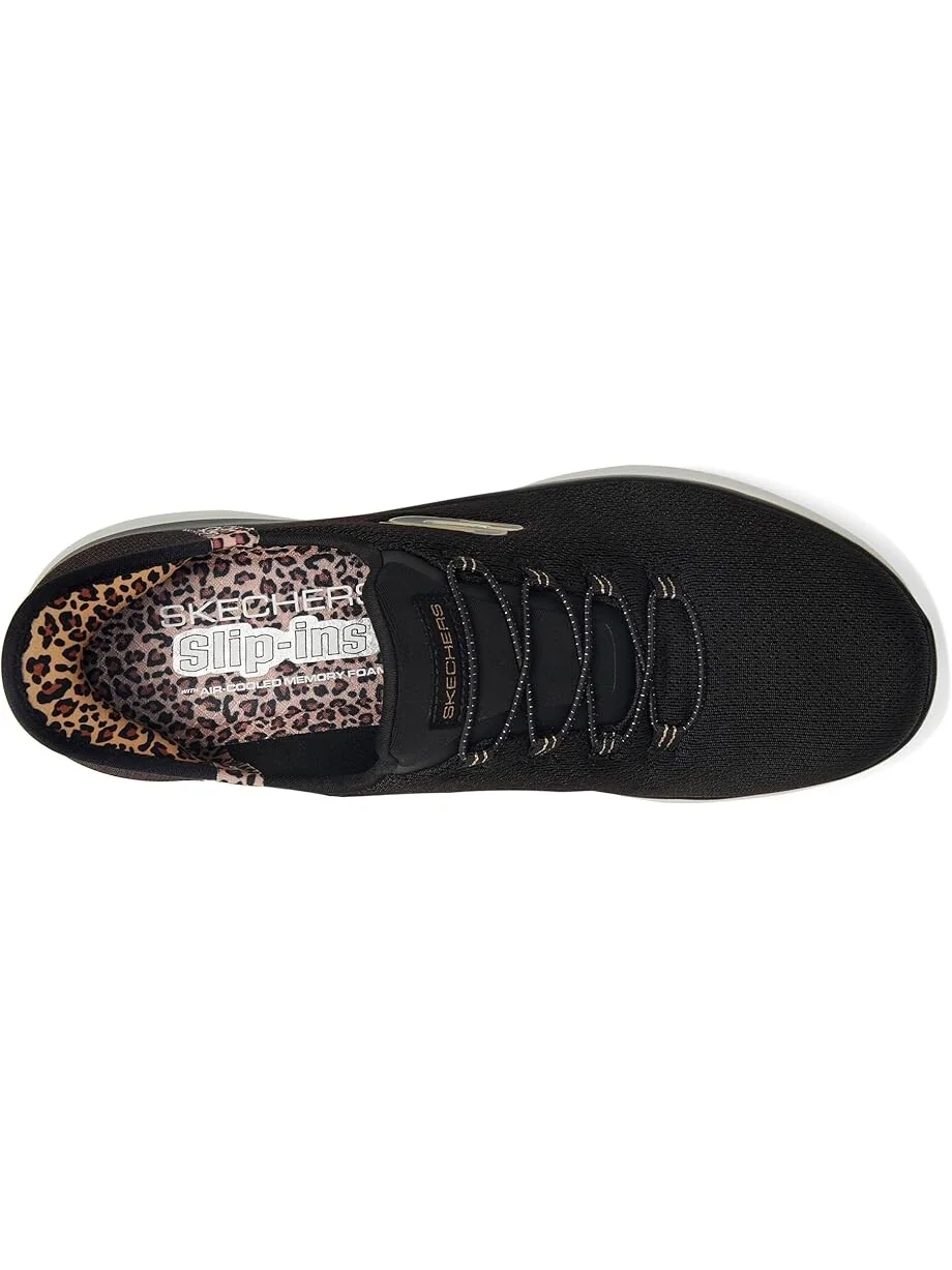 Кроссовки SKECHERS Summits Leopard Chic Hands Free Slip-INS — изображение 2 из 7, черный мульти