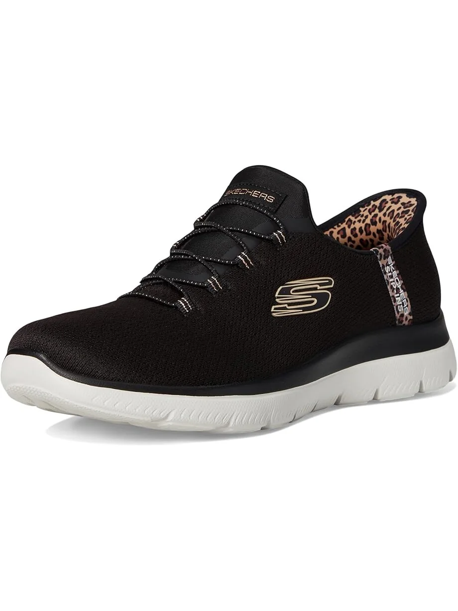 Кроссовки SKECHERS Summits Leopard Chic Hands Free Slip-INS — изображение 7 из 7, черный мульти