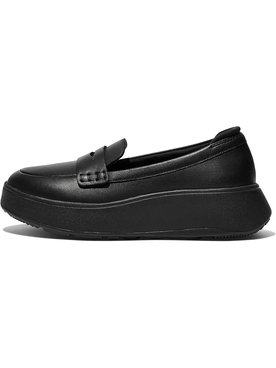 Лоферы FitFlop F-Mode Leather Flatform Penny Loafers — изображение 4 из 5, черный