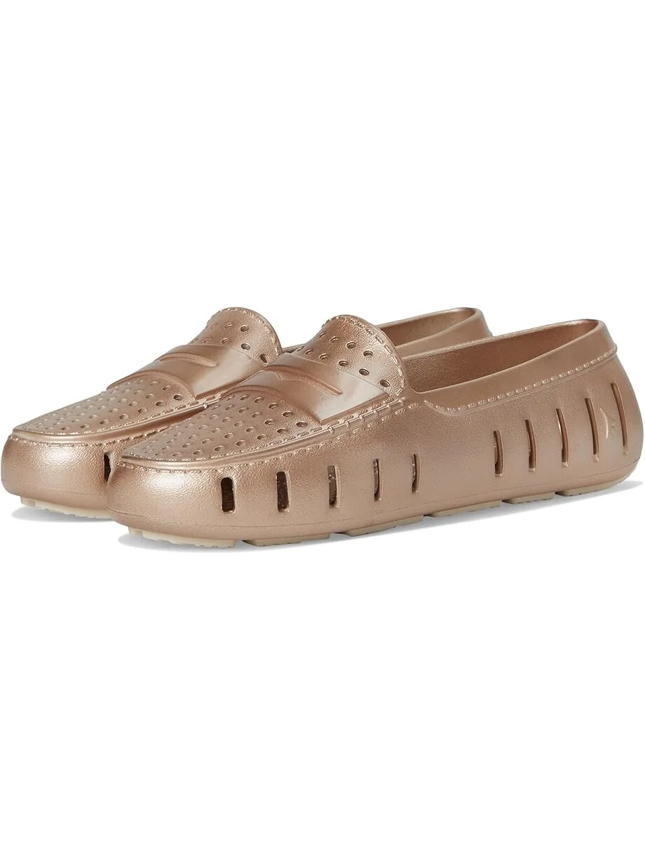 Лоферы Floafers Metallic Posh Driver — бежевый