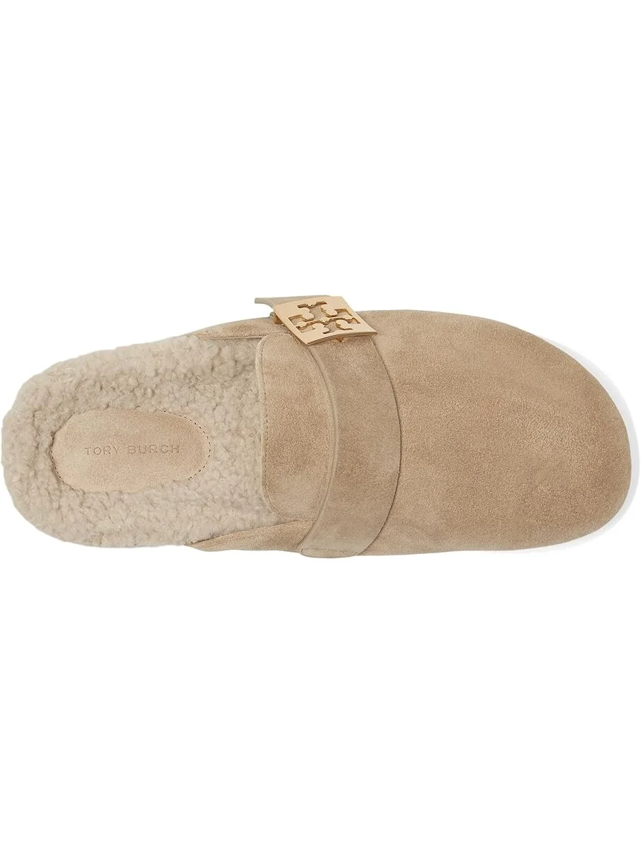 Туфли на плоской подошве Tory Burch Mellow Shearling Mule — изображение 2 из 7, серый