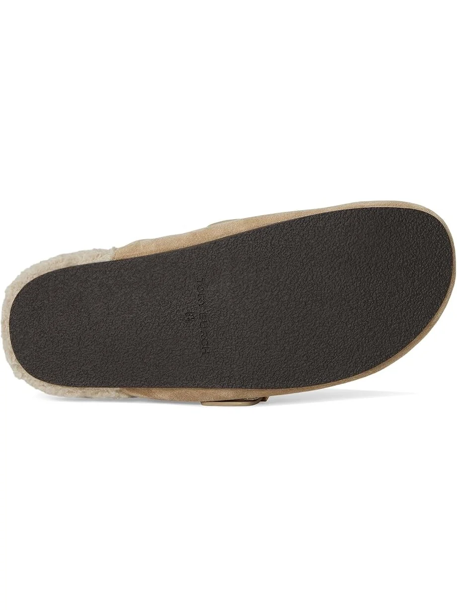 Туфли на плоской подошве Tory Burch Mellow Shearling Mule — изображение 3 из 7, серый