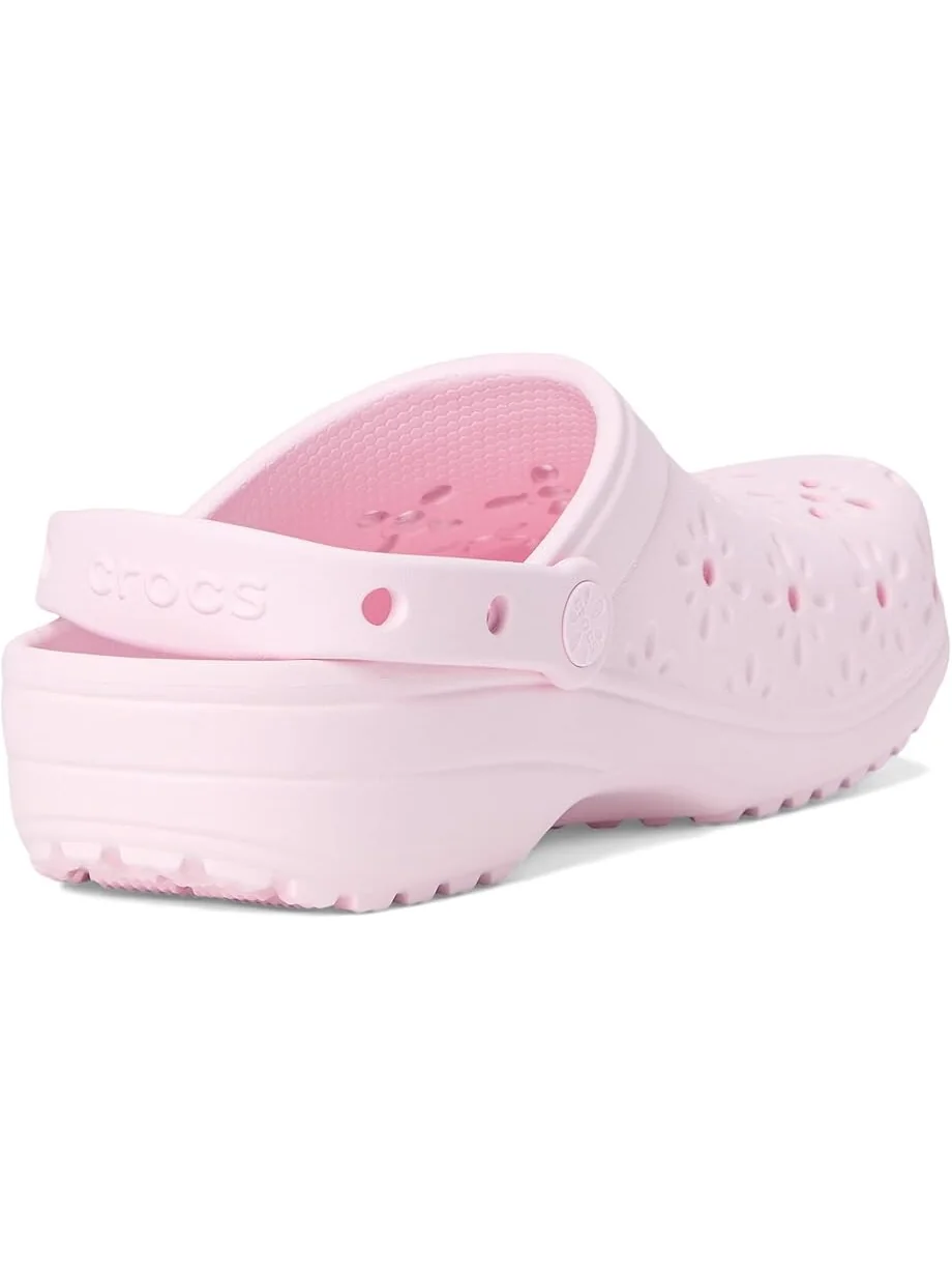 Сабо Unisex Crocs Classic Clogs with Floral Cut Out Design — изображение 5 из 7, розовый