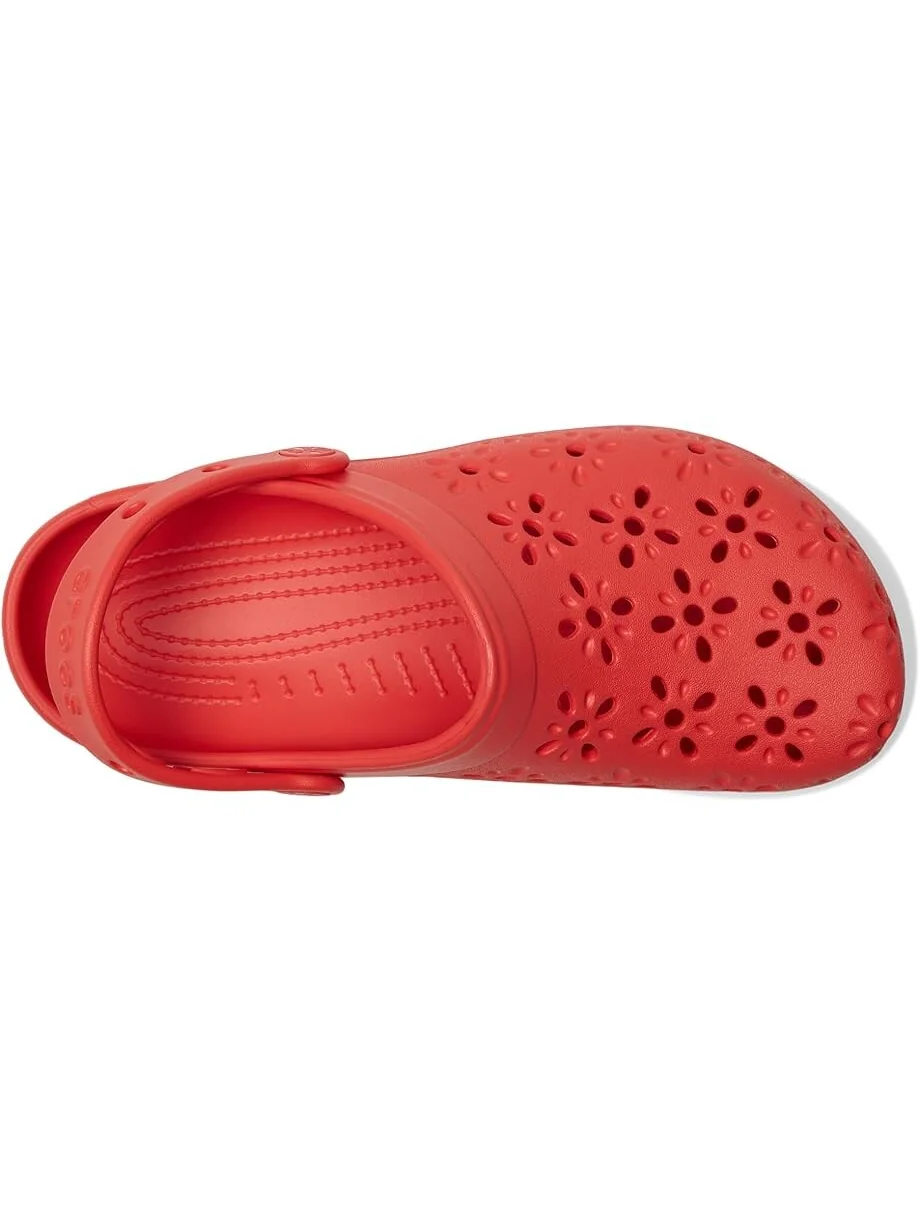 Сабо Unisex Crocs Classic Clogs with Floral Cut Out Design — изображение 2 из 7, красный