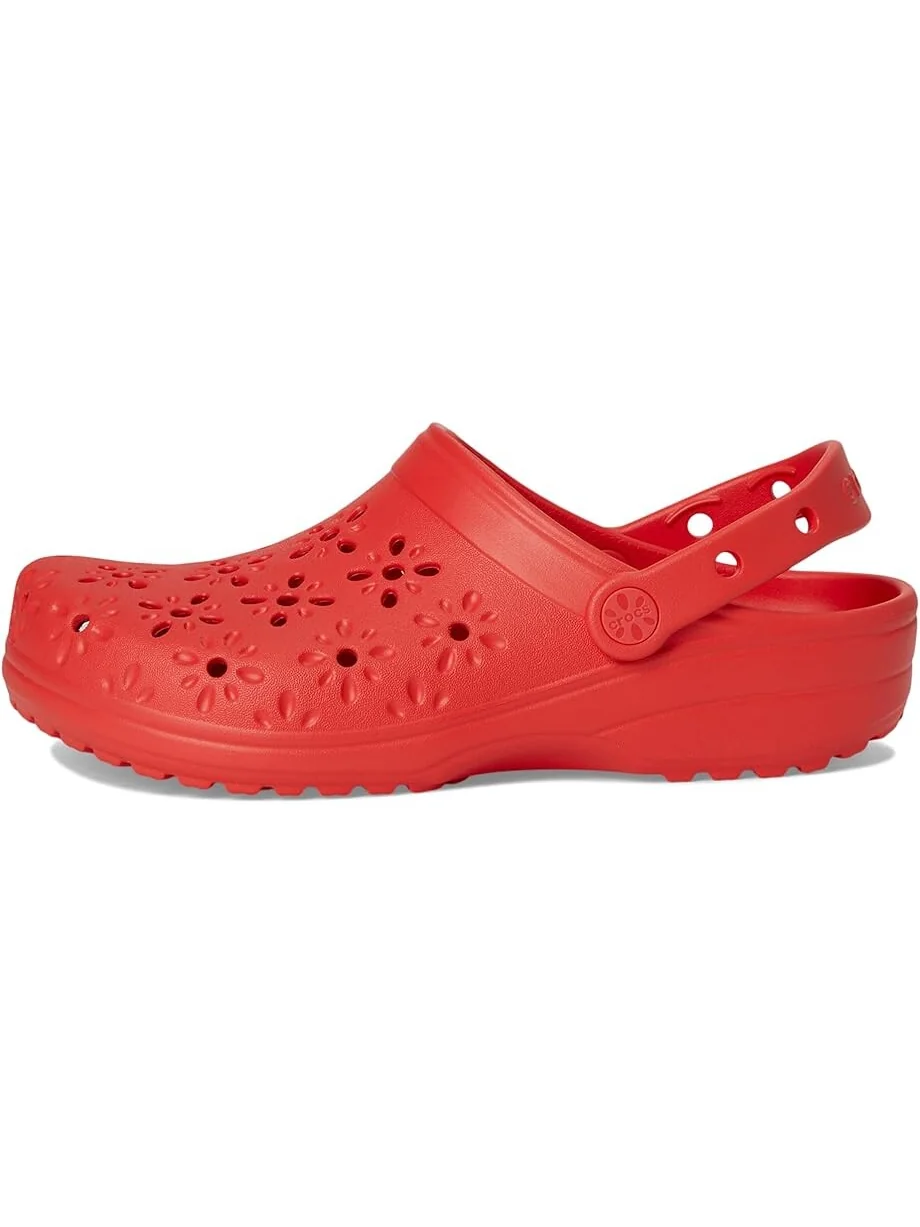 Сабо Unisex Crocs Classic Clogs with Floral Cut Out Design — изображение 4 из 7, красный