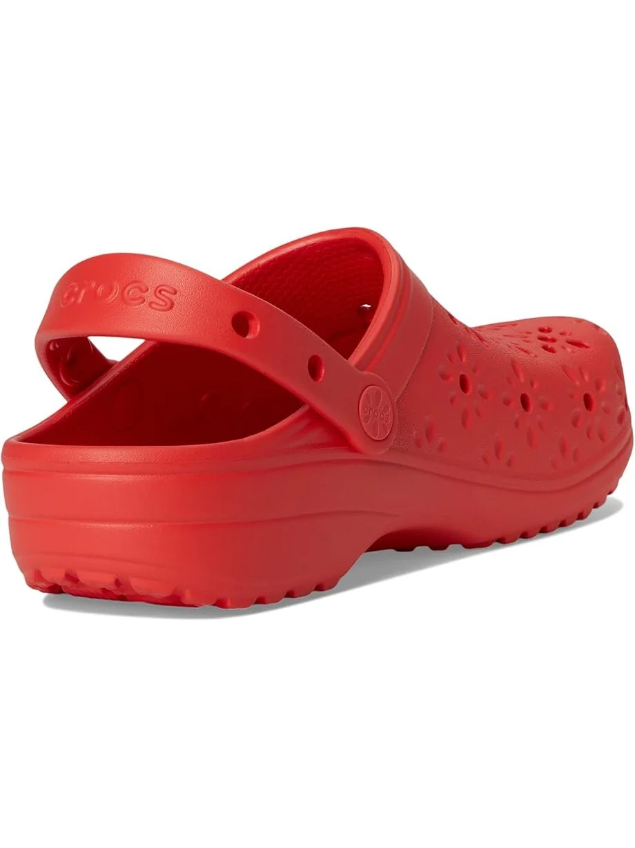 Сабо Unisex Crocs Classic Clogs with Floral Cut Out Design — изображение 5 из 7, красный