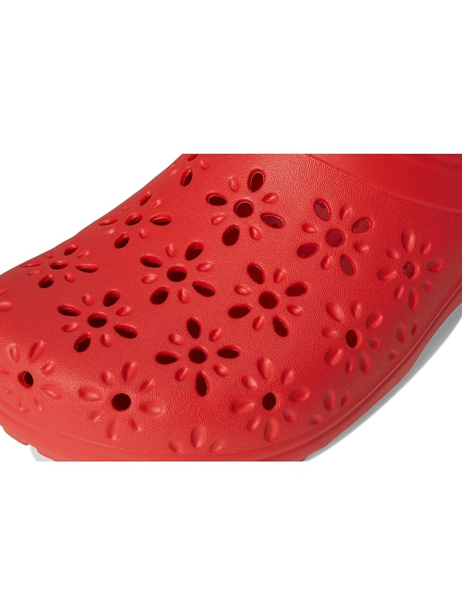 Сабо Unisex Crocs Classic Clogs with Floral Cut Out Design — изображение 6 из 7, красный