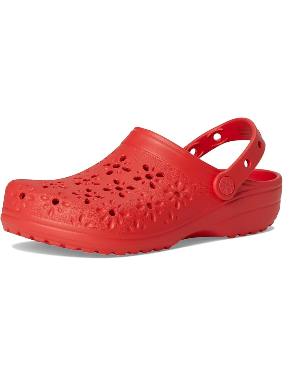Сабо Unisex Crocs Classic Clogs with Floral Cut Out Design — изображение 7 из 7, красный