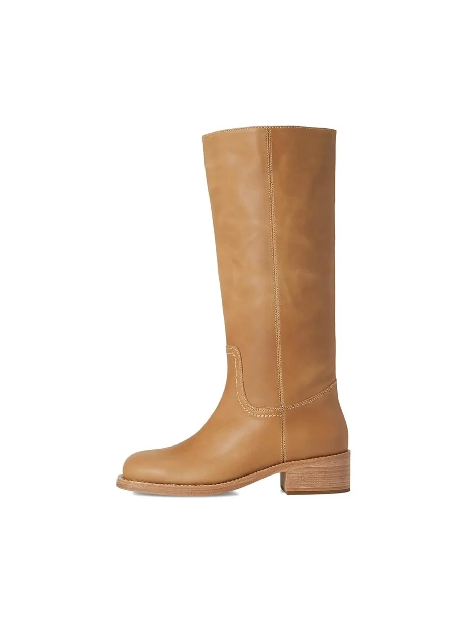 Сапоги женские Steve Madden Riggs с блочным каблуком — изображение 4 из 7, светло-коричневый
