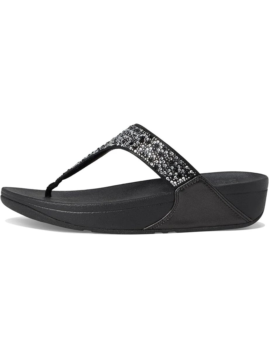 Сандалии FitFlop Lulu Crystal-Mix Toe-Post Sandals — изображение 4 из 7, черный