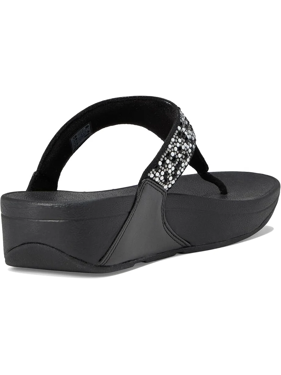 Сандалии FitFlop Lulu Crystal-Mix Toe-Post Sandals — изображение 5 из 7, черный