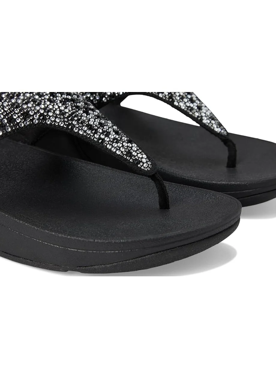 Сандалии FitFlop Lulu Crystal-Mix Toe-Post Sandals — изображение 6 из 7, черный
