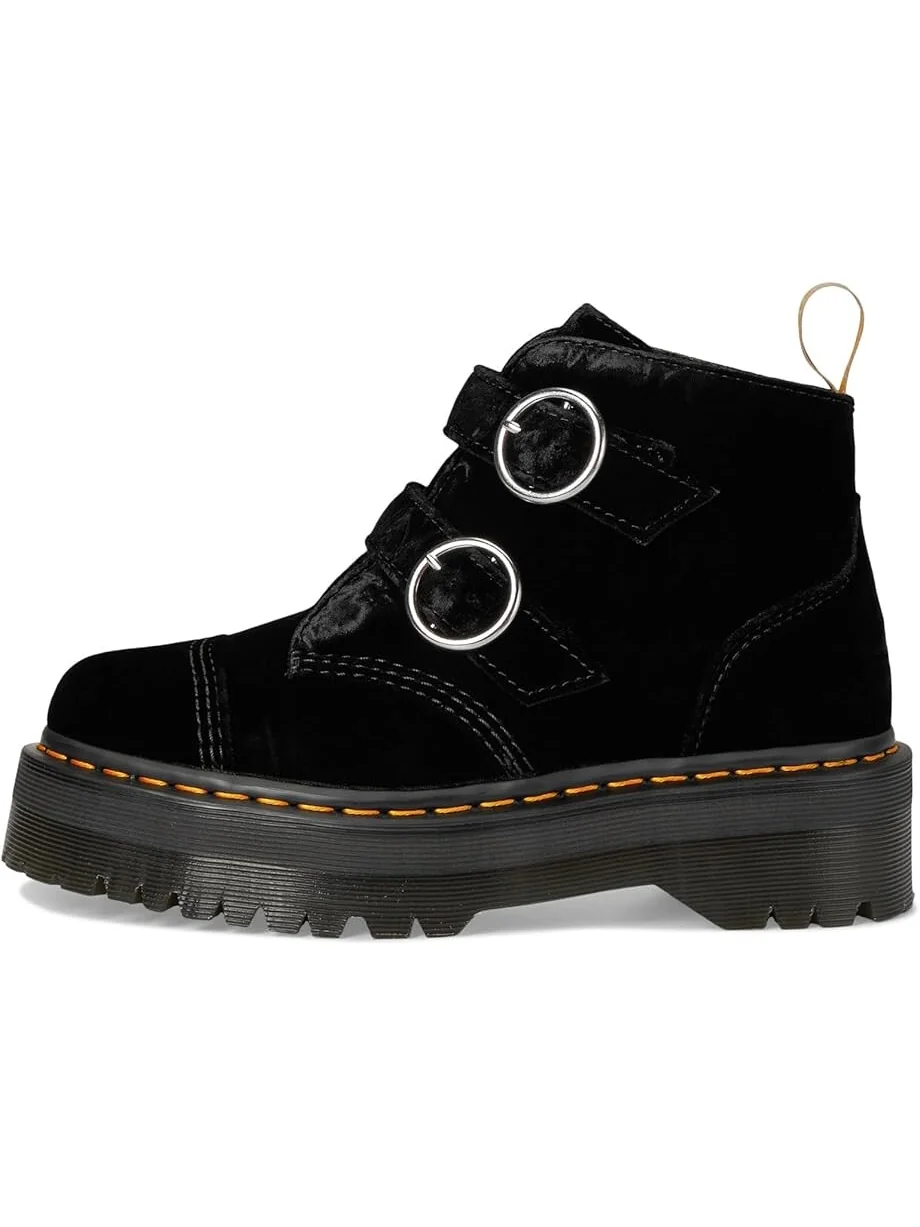 Ботинки Dr. Martens Vegan Devon Velvet на платформе — изображение 4 из 7, черный