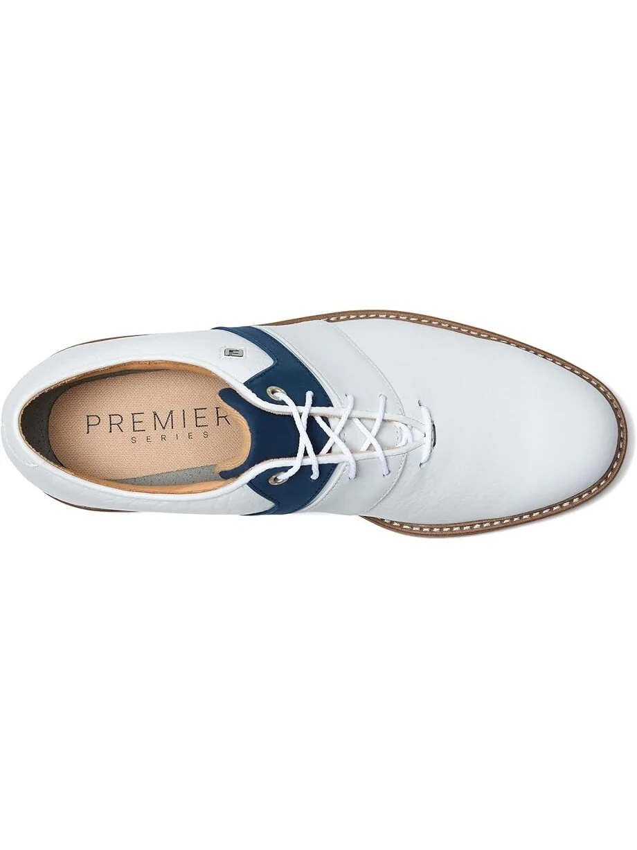 Кроссовки FootJoy Premiere Series Bison Golf Shoes — изображение 2 из 7, белый/темно-синий/белый