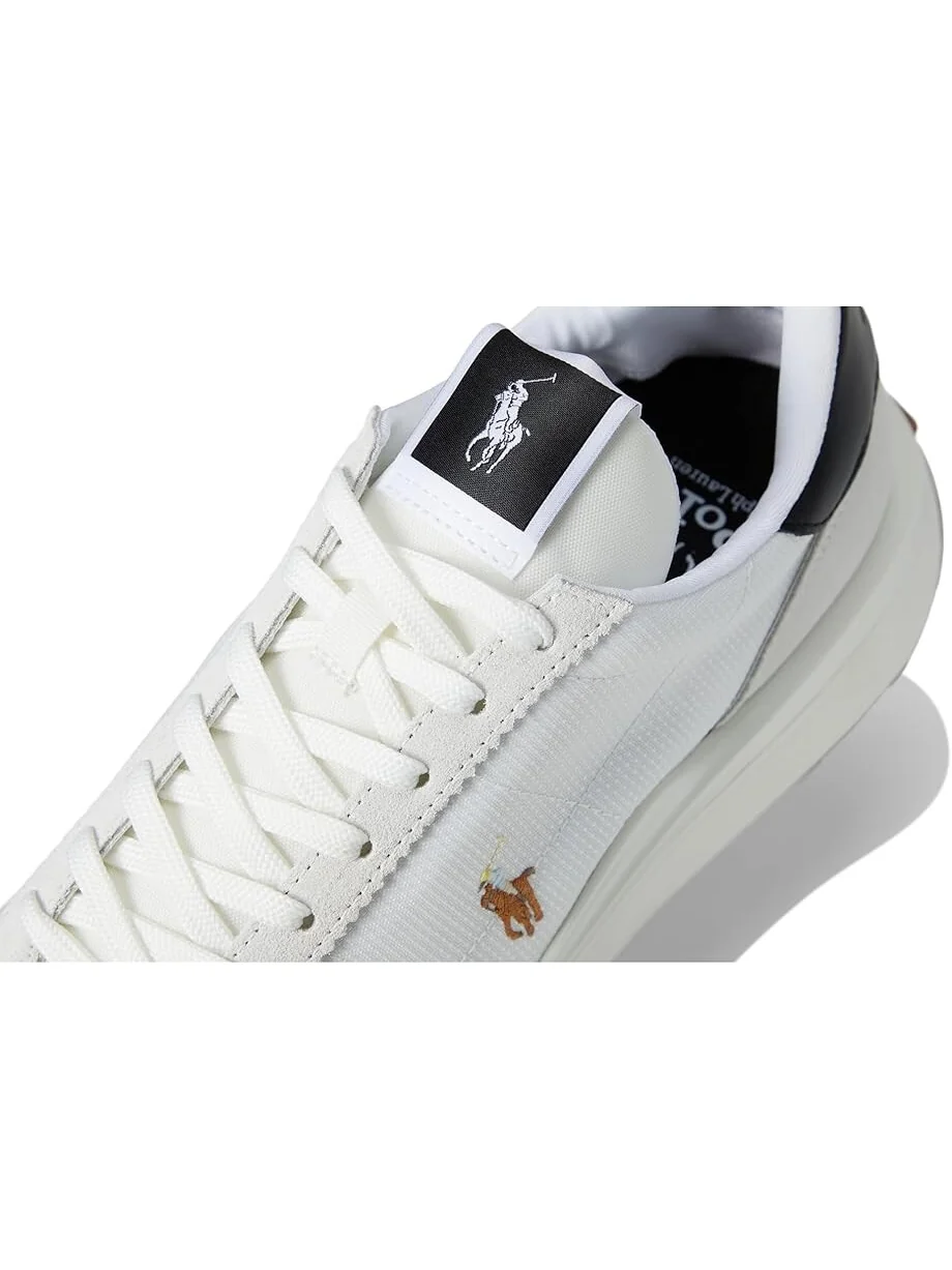 Кроссовки Polo Ralph Lauren Train 89 Suede-Paneled Sneakers — изображение 6 из 7, белый/мульти